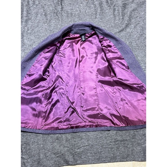 Hillard & Hanson Coat Women’s 4 Purple Tweed Wool Preppy Classic Workcore - Picture 6 of 11